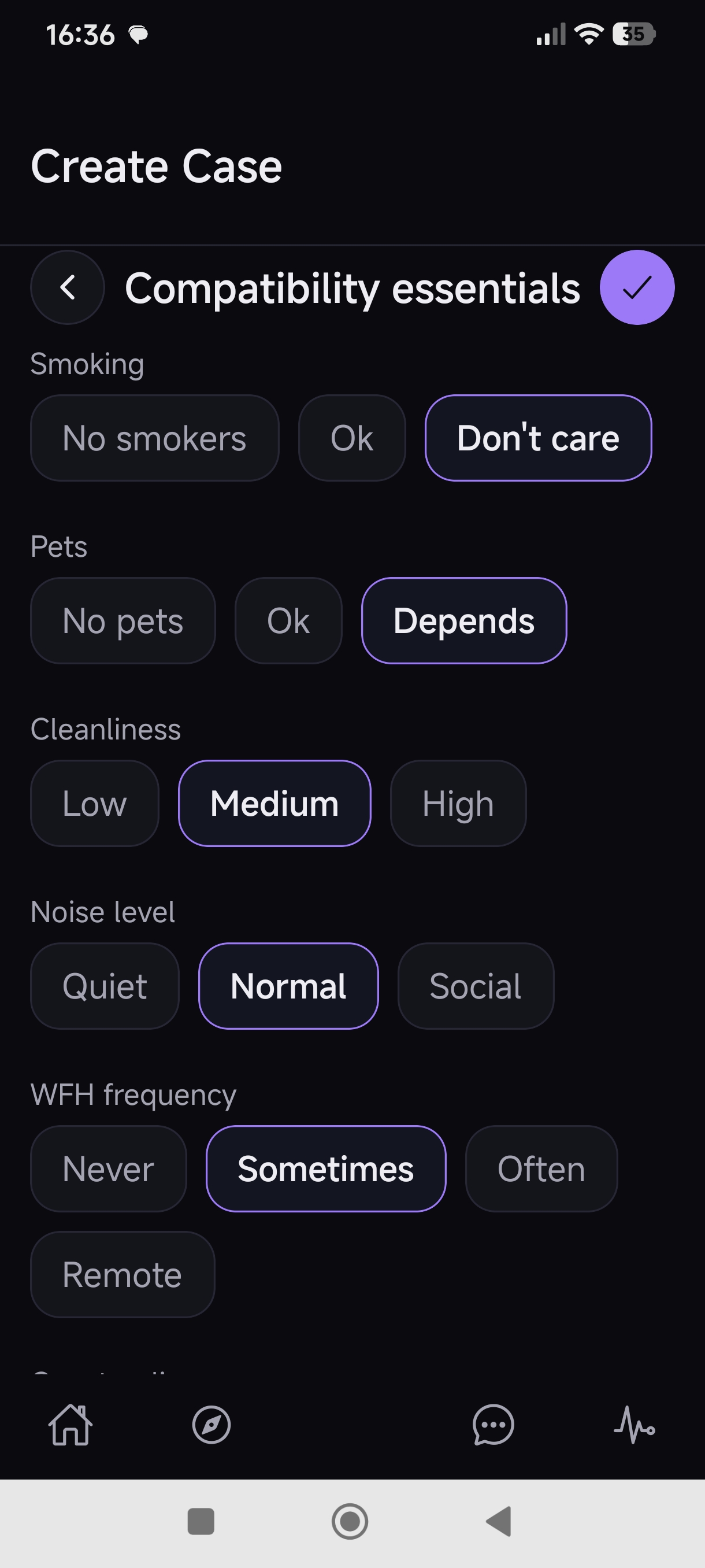 Lifestyle essentials preview screen